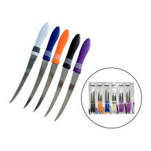 Нож для томатов 22см с зубчатым лезвием 12шт на листе асорти