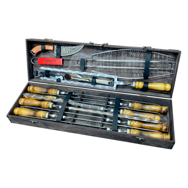 Набор шампуров для Гриля и Пикника в кейсе 