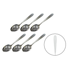 Набор серебристых столовых ложек с узором 