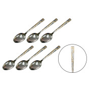 Набор серебристых столовых ложек с узором 