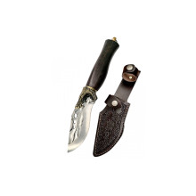 Нож кованый туристический Hunt 230мм 100+130мм дракон с изгибом в чехле