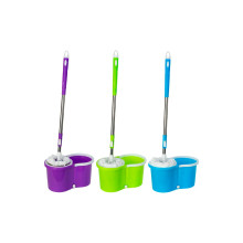 Набор для уборки овальное ведро на колесах с отжимом и круглая швабра 2 запаски микрофибры