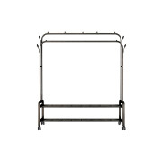 Стойка-вешалка металлическая двойная черная на колесах (68кг) 1500х1100х570см