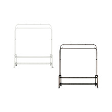 Стойка-вешалка металлическая двойная белая на колесах (68кг) 1500х1100х570см