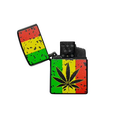 Зажигалка с пьезоподжигом турбо Piezo Cannabis