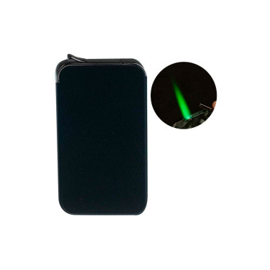 Зажигалка с пьезоподжигом турбо Piezo зеленое пламя Black