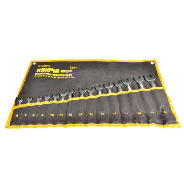 Набор рожково-накидных ключей Mastertool - 15 шт. (6-22 мм) холоднокатанный (72-0115)